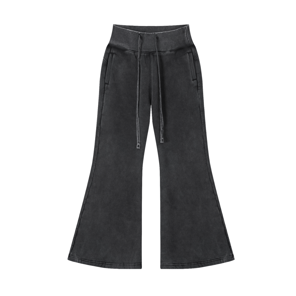 vintage washed,flared,fleece,pants