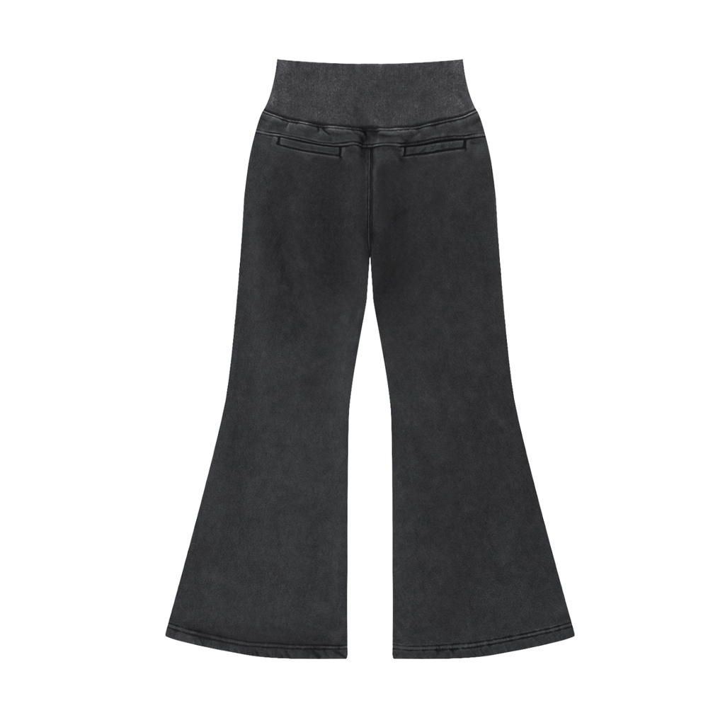 vintage washed,flared,fleece,pants