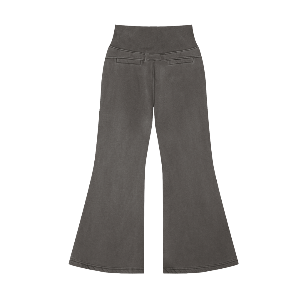 vintage washed,flared,fleece,pants